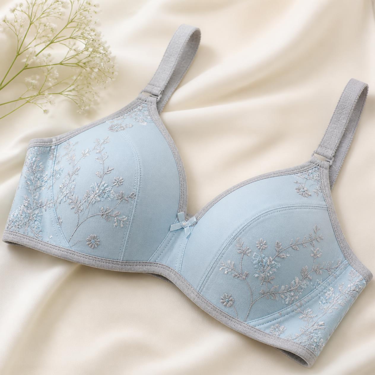 Pack Of 3 Printed Cotton Lightly Padded Bra