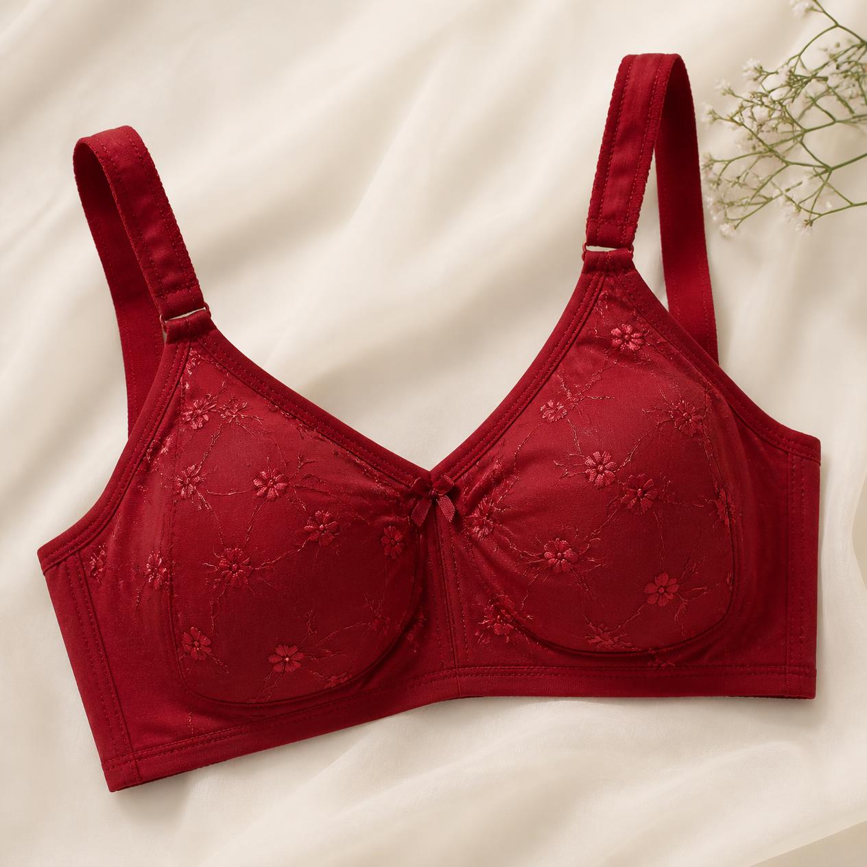 Pack Of 3 Printed Cotton Lightly Padded Bra