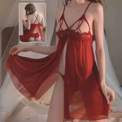 Ribbon And Open Style Net Nighy - Soft And Bold Wear