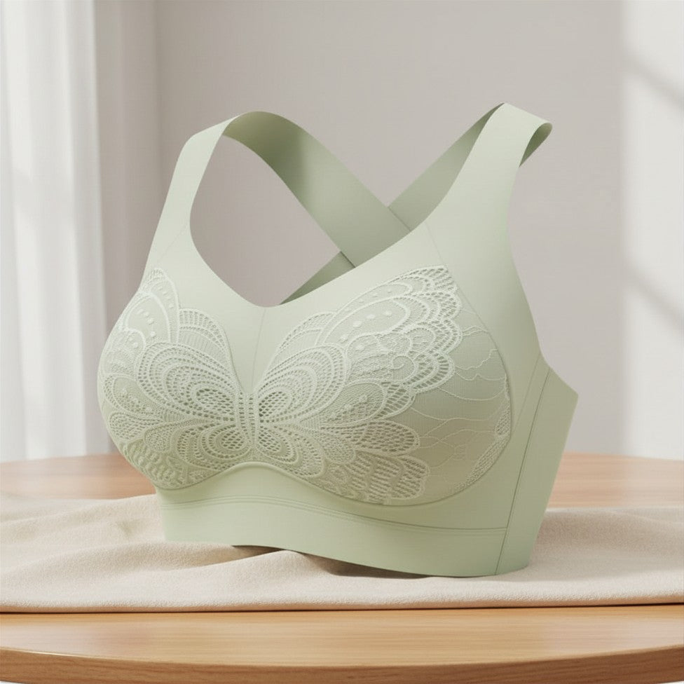 Premium Lace Sports Bra Butterfly – Full Coverage & Wire-Free Comfort