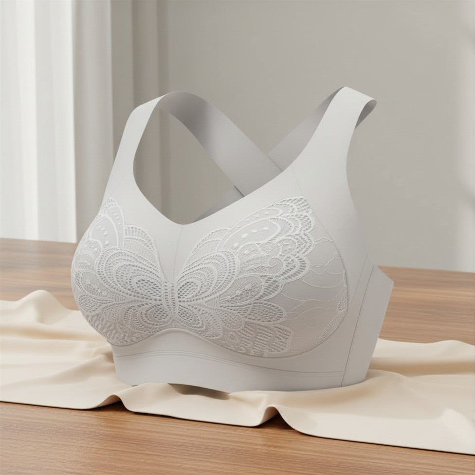 Premium Lace Sports Bra Butterfly – Full Coverage & Wire-Free Comfort