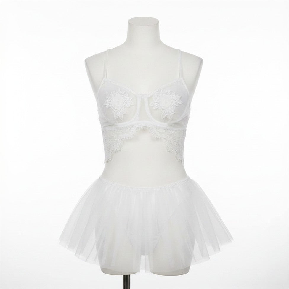 Silky Lace Net Nighty - Babydoll 2 Piece