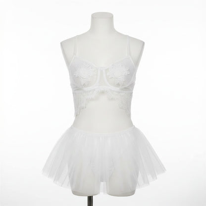 Silky Lace Net Nighty - Babydoll 2 Piece
